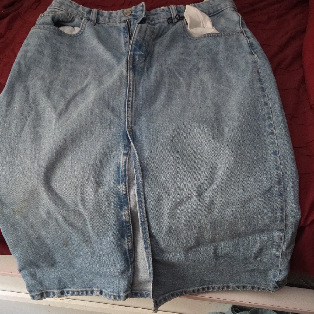 Zara Light Blue Denim Pencil Skirt